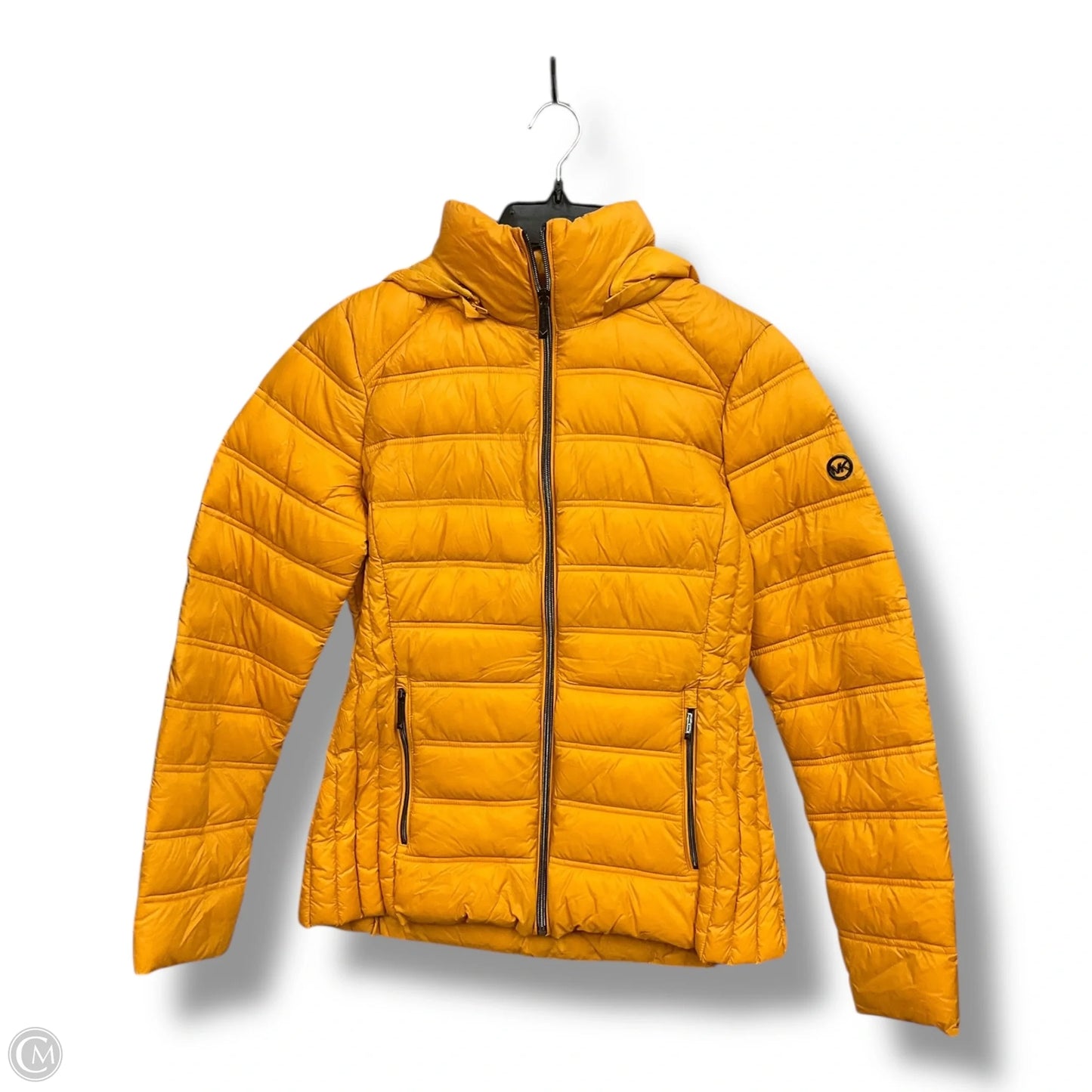 Jacket Puffer & Quilted By Michael By Michael Kors In Gold, Size: M