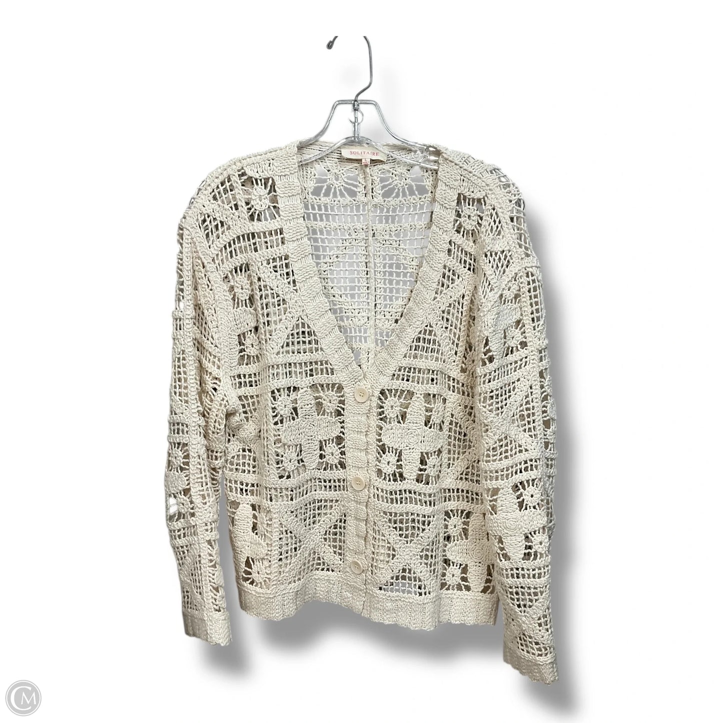 Cardigan By Solitaire In Ivory, Size: L