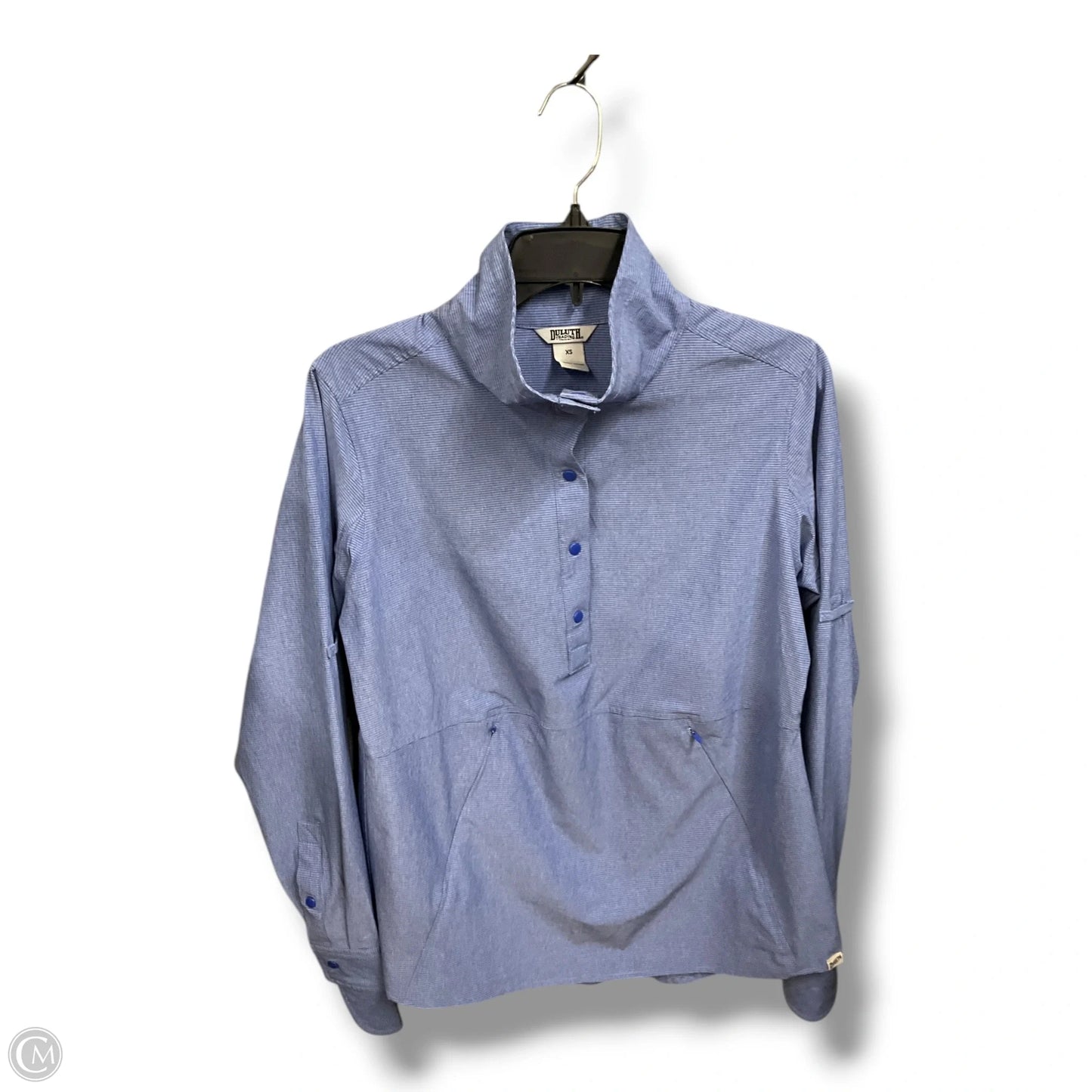 Athletic Top Long Sleeve Collar By Duluth Trading In Blue, Size: Xs