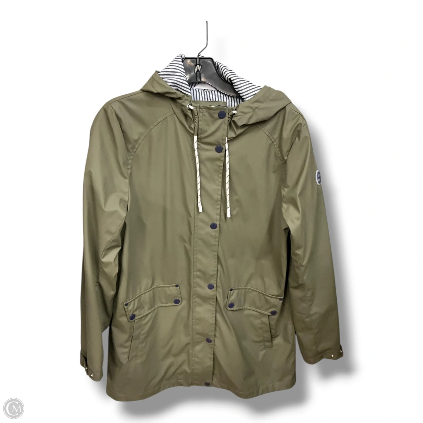 Coat Raincoat By Weatherproof In Green, Size: M