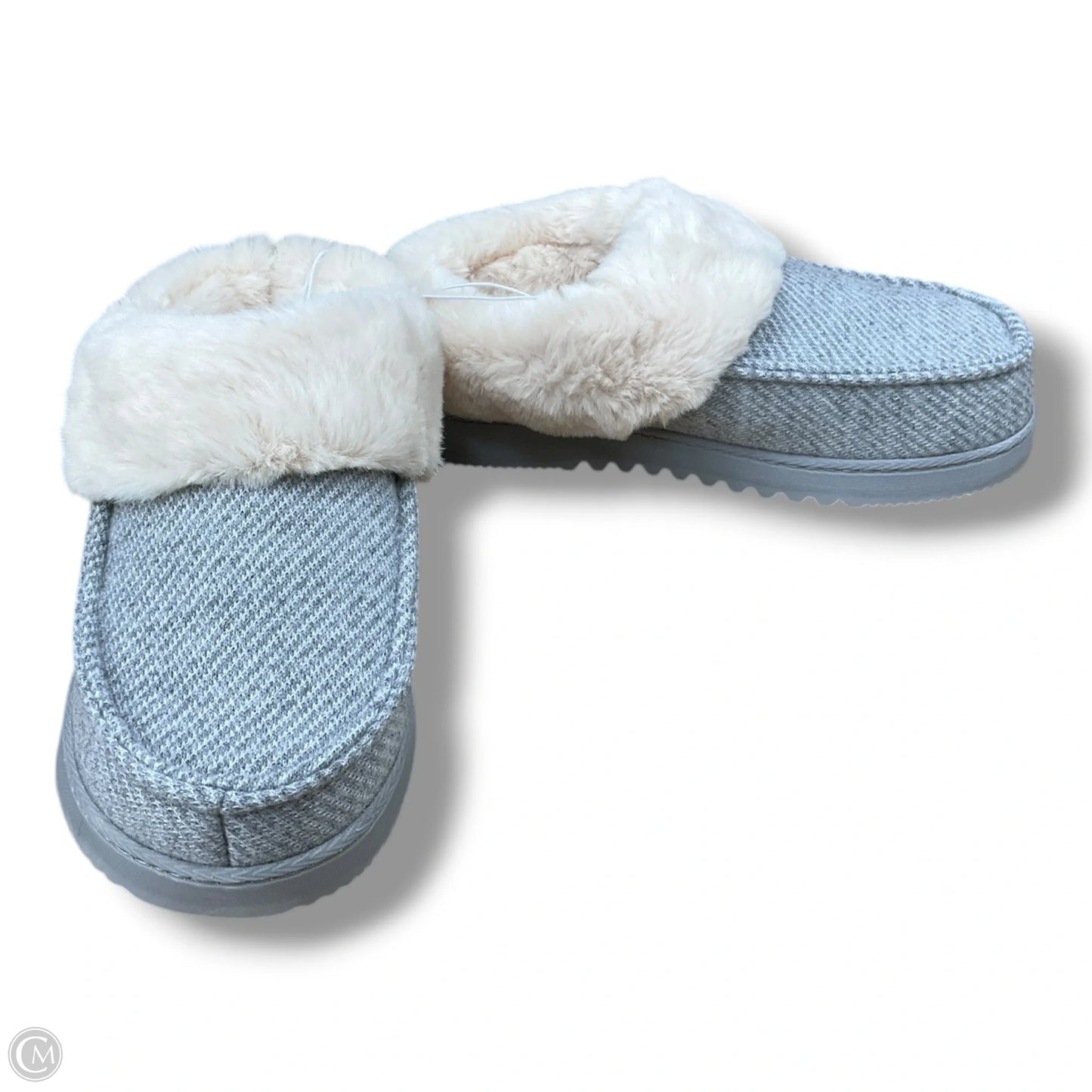 Slippers By Clothes Mentor In Grey