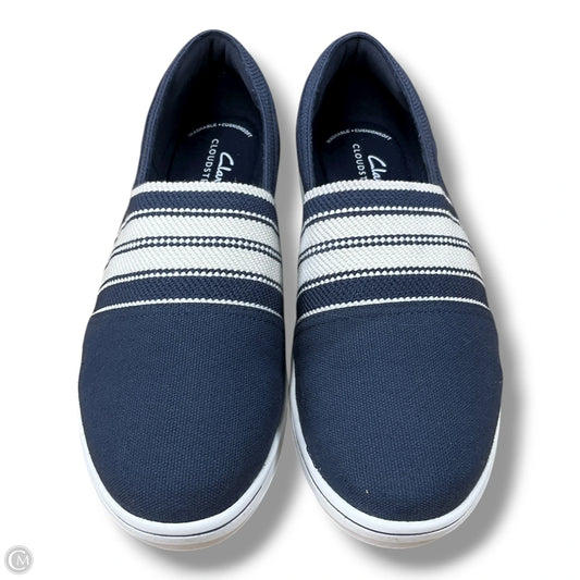 Shoes Sneakers By Clarks In Blue & White, Size: 6.5
