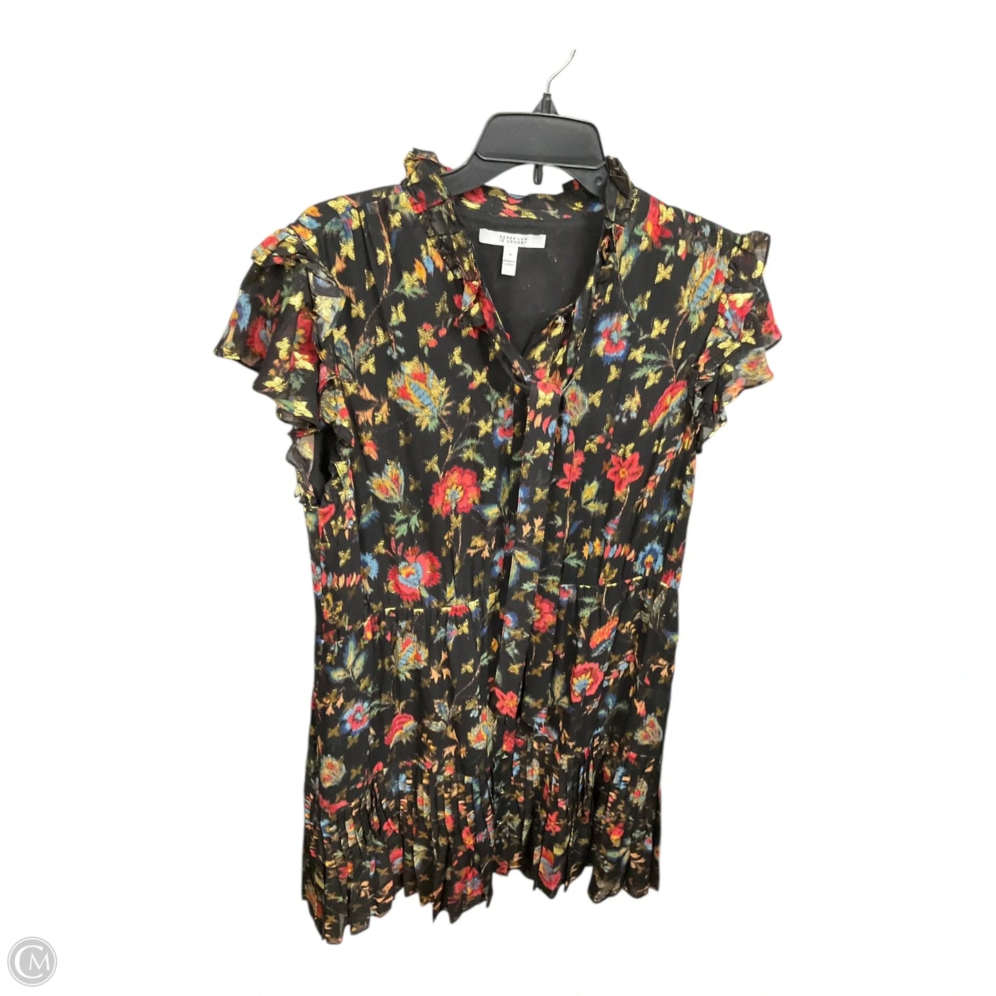 Dress Designer By Derek Lam In Black & Gold, Size: L