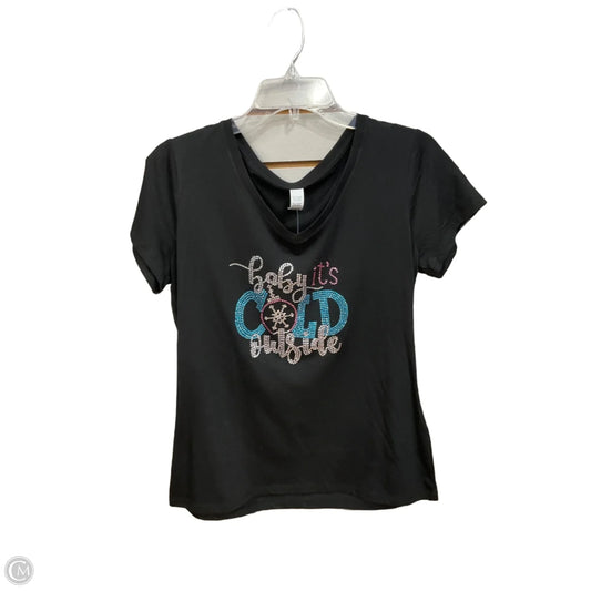 Top Short Sleeve By Clothes Mentor In Black, Size: M