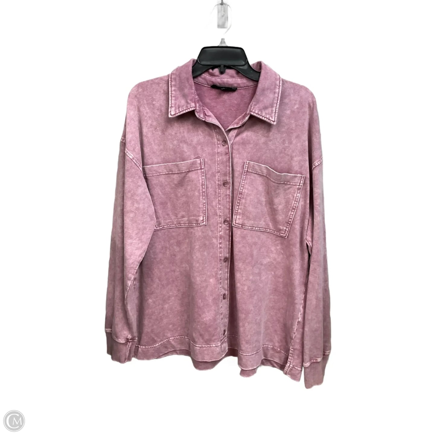Blouse Long Sleeve By Jane And Delancey In Purple, Size: Xl