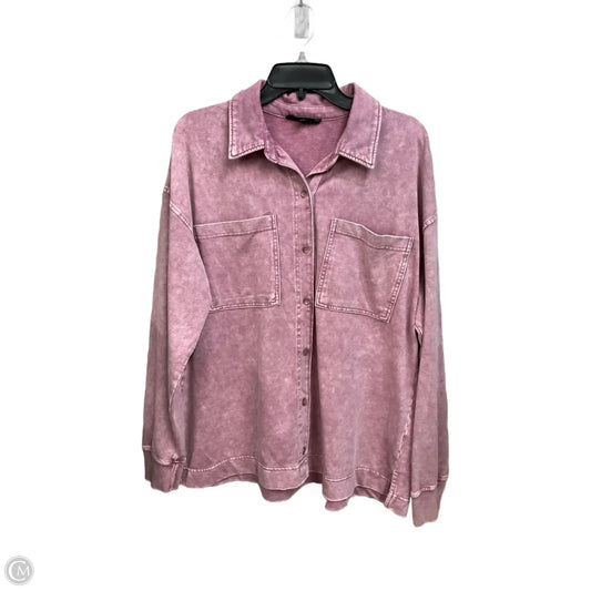 Blouse Long Sleeve By Jane And Delancey In Purple, Size: Xl