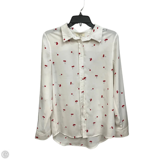 Blouse Long Sleeve By Como Blu In White, Size: M