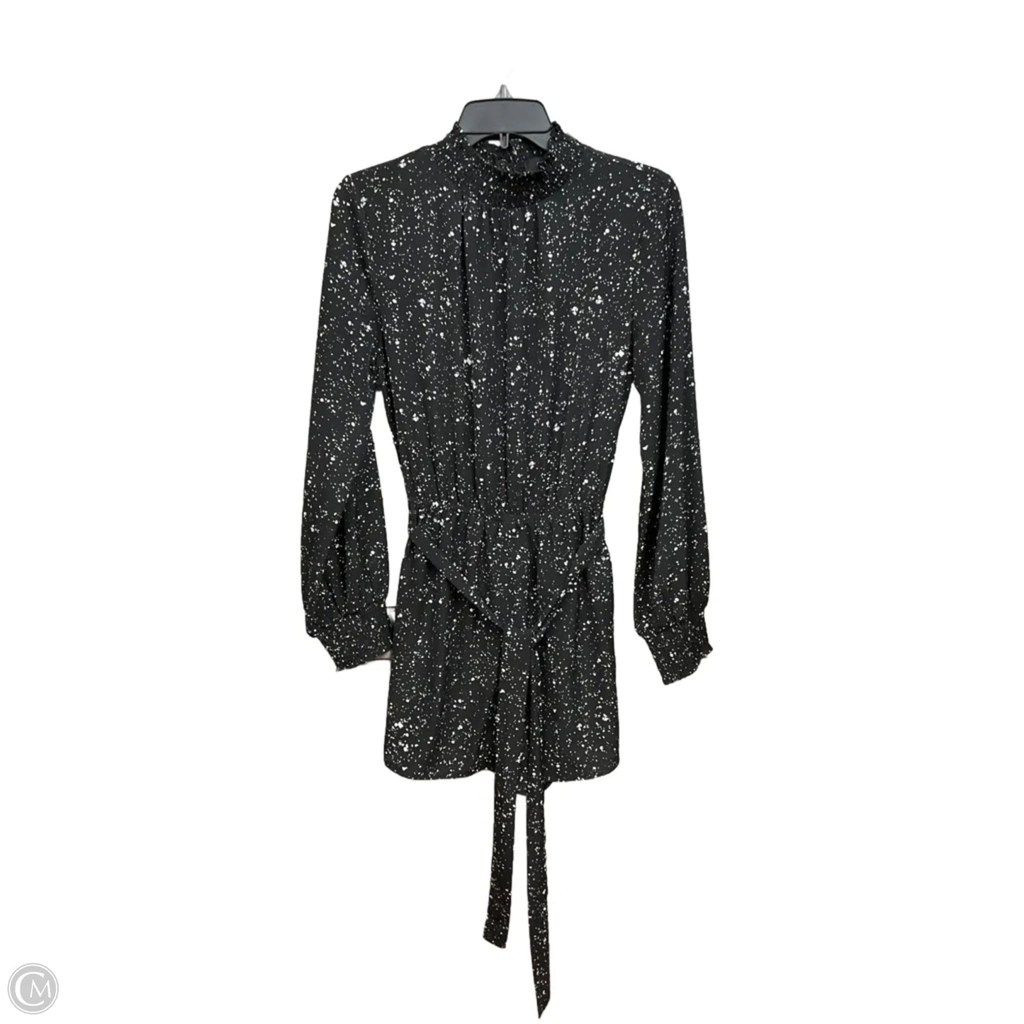 Top Long Sleeve By Fabrik In Black & White, Size: S