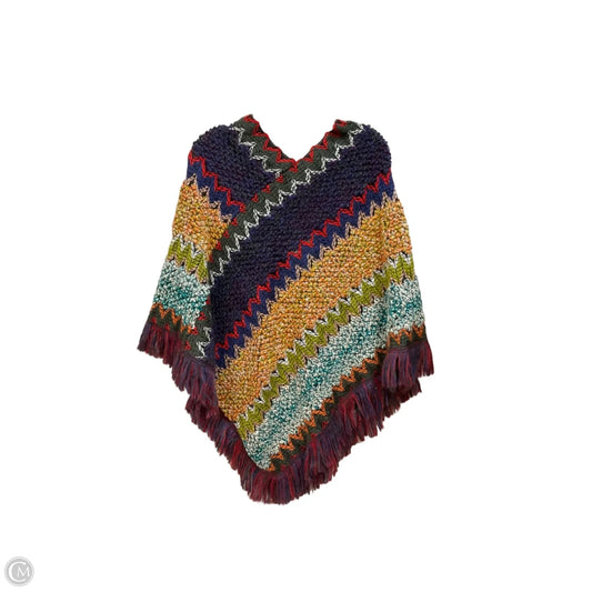 Poncho By Clothes Mentor In Multi-colored, Size: Osfm