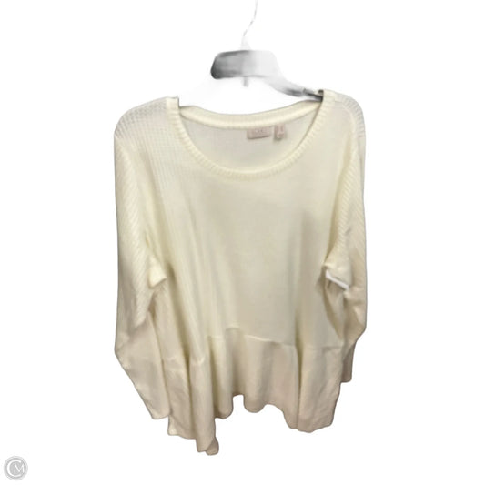 Top Long Sleeve By Logo In Ivory, Size: 2x