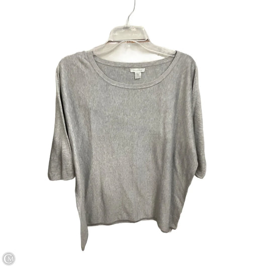 Top 3/4 Sleeve By Garnet Hill In Grey, Size: S