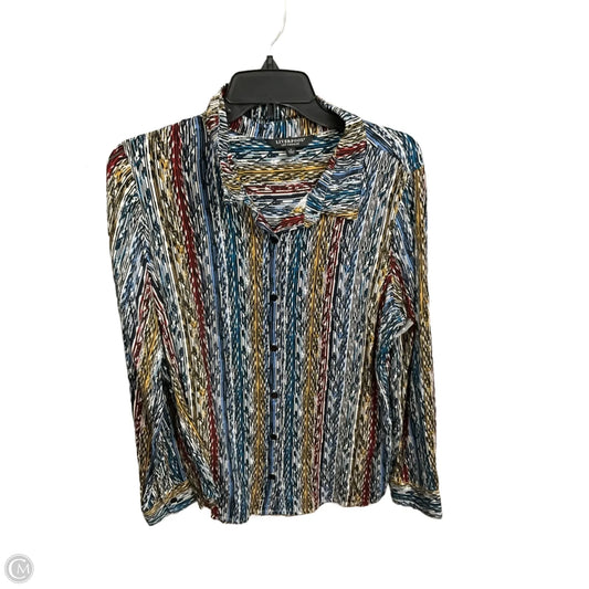 Blouse Long Sleeve By Liverpool In Multi-colored, Size: L