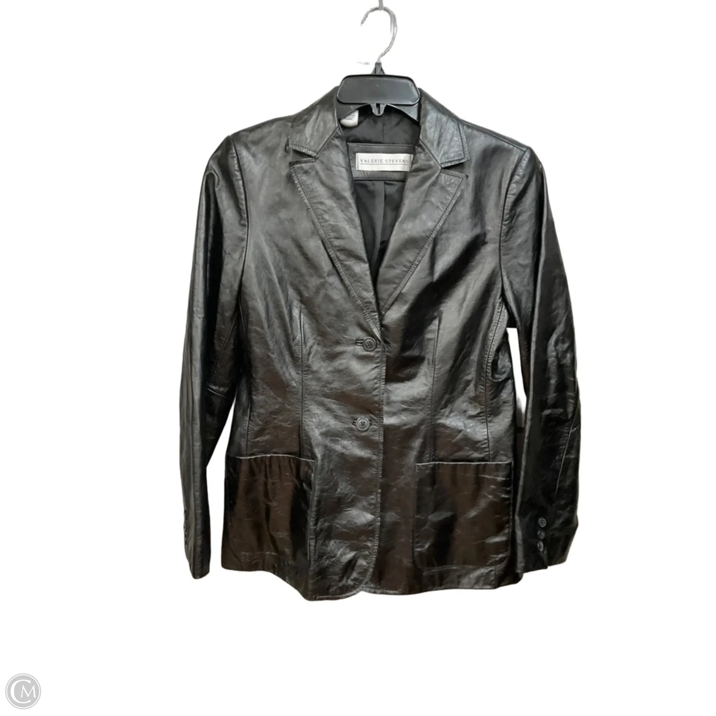 Jacket Leather By Valerie Stevens In Black, Size: S