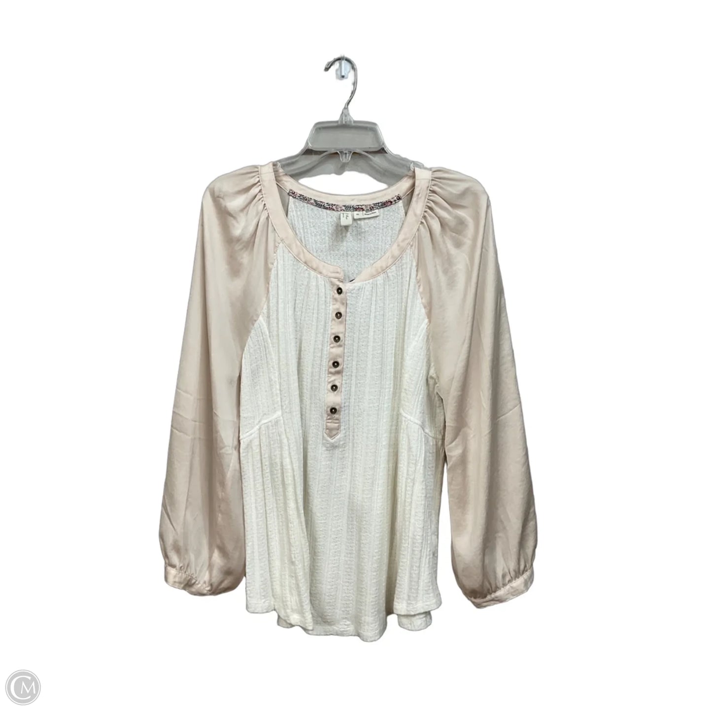 Blouse Long Sleeve By Meadow Rue In Beige, Size: Xl