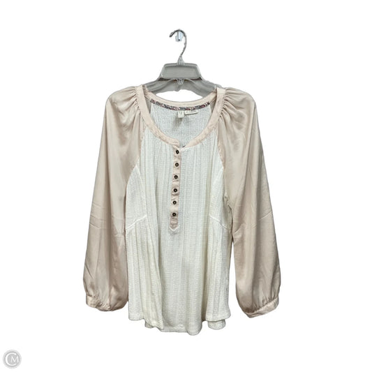Blouse Long Sleeve By Meadow Rue In Beige, Size: Xl