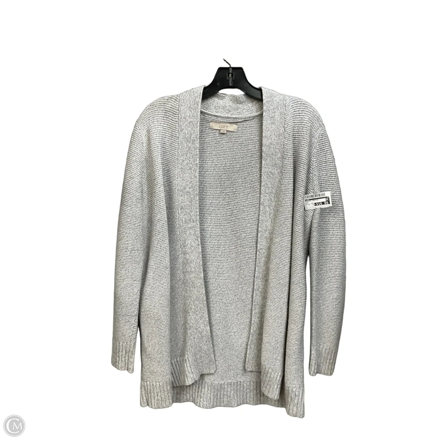 Sweater Cardigan By Loft In Grey, Size: M