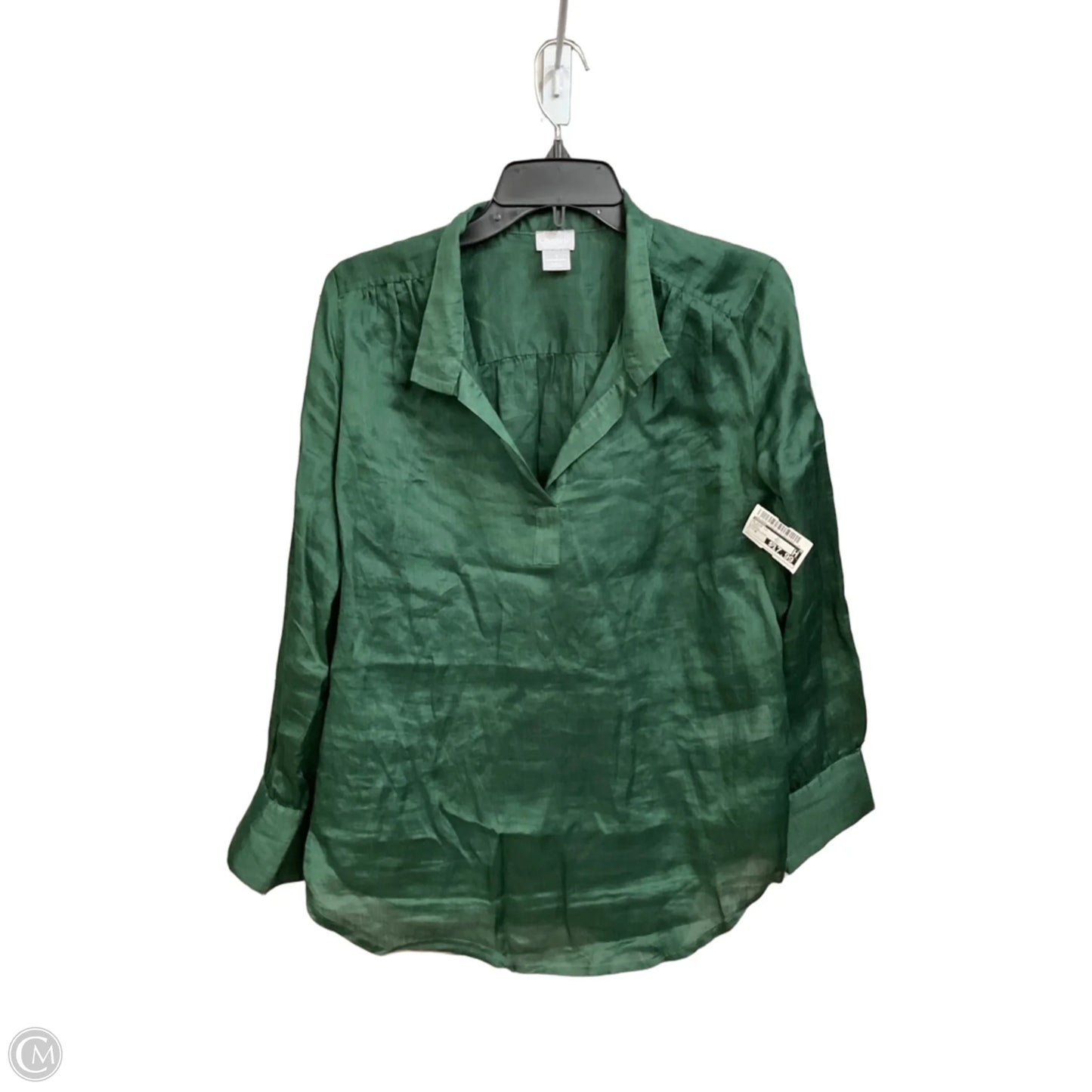 Blouse Long Sleeve By Chicos In Green, Size: M