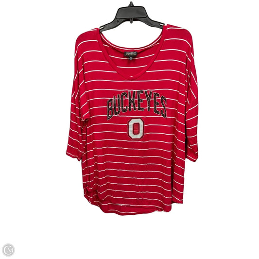 Top 3/4 Sleeve By Gameday Couture In Red, Size: Xxl