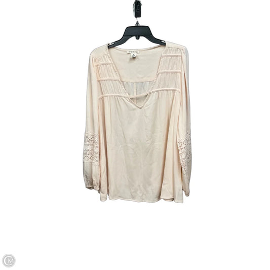 Blouse Long Sleeve By Festi In Peach, Size: L