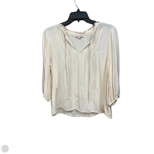 Blouse 3/4 Sleeve By Skies Are Blue In Cream, Size: M