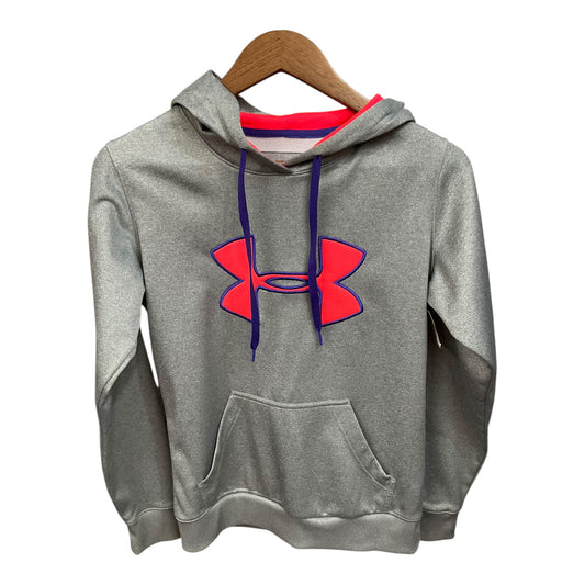 Athletic Sweatshirt Hoodie By Under Armour In Grey, Size: Xs