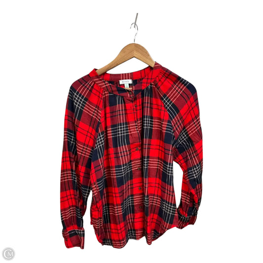 Top Long Sleeve By Susina In Plaid Pattern, Size: Xl