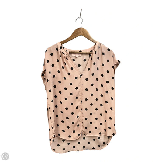 Blouse Short Sleeve By Philosophy In Polkadot Pattern, Size: L