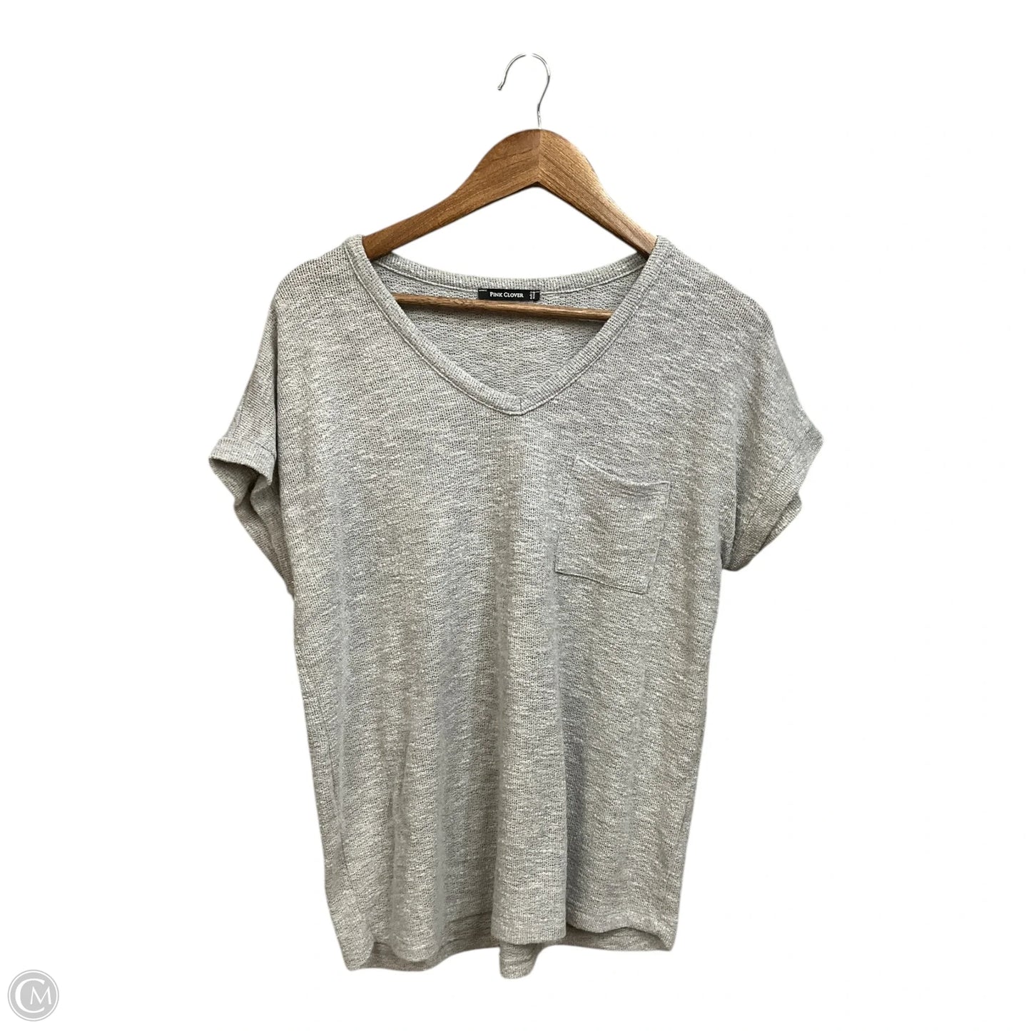 Top Short Sleeve By Pink Clover In Grey, Size: L