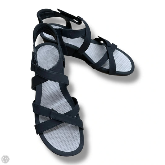Sandals Heels Wedge By Clothes Mentor In Black, Size: 10