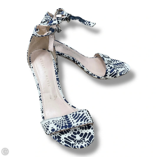 Shoes Heels Block By Kelly And Katie In Blue & White, Size: 7