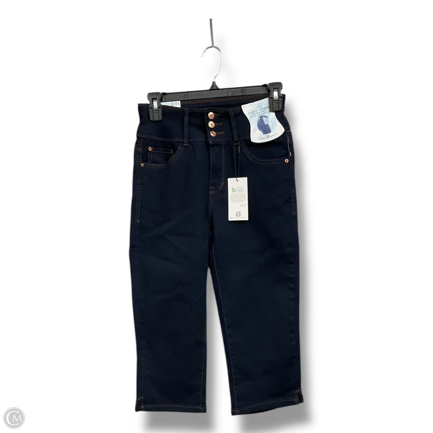Capris By Curve Appeal In Blue Denim, Size: 2