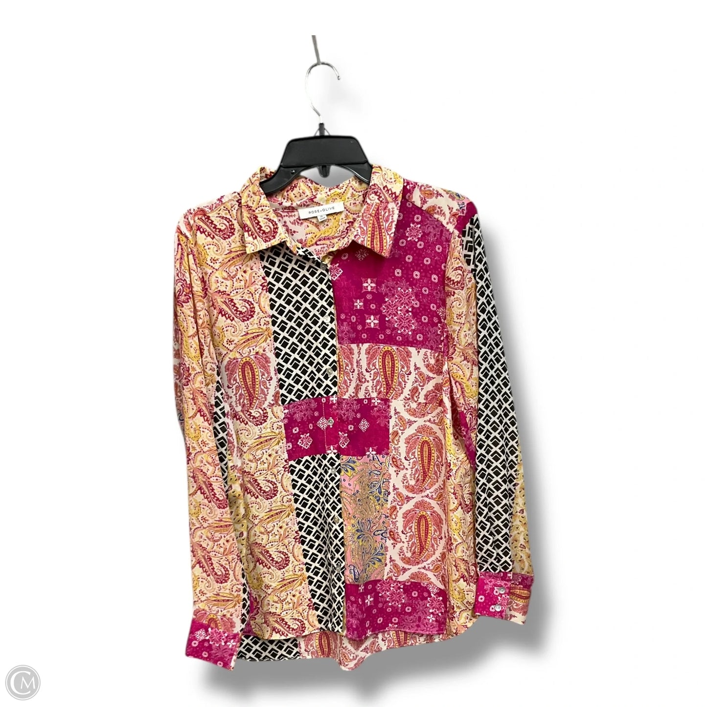 Blouse Long Sleeve By Rose And Olive In Multi-colored, Size: Xl