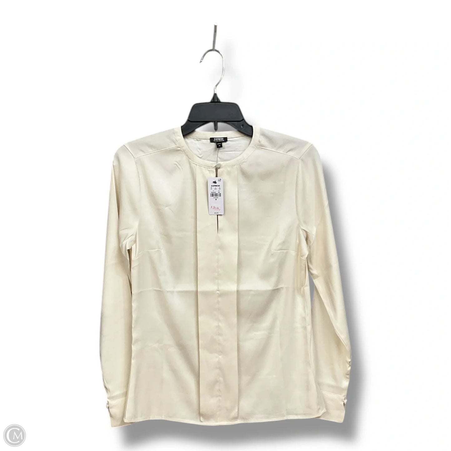 Blouse Long Sleeve By Express In Ivory, Size: Xs
