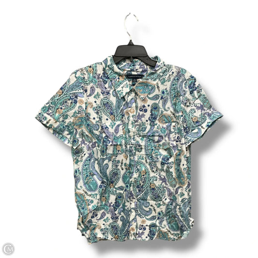 Blouse Short Sleeve By Tommy Hilfiger In Paisley Print, Size: Xl