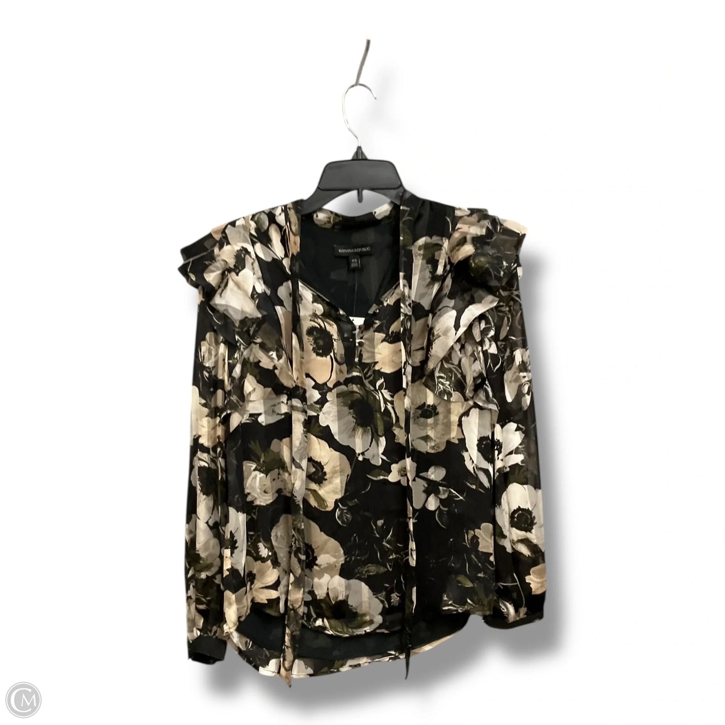 Blouse Long Sleeve By Banana Republic In Floral Print, Size: Xs