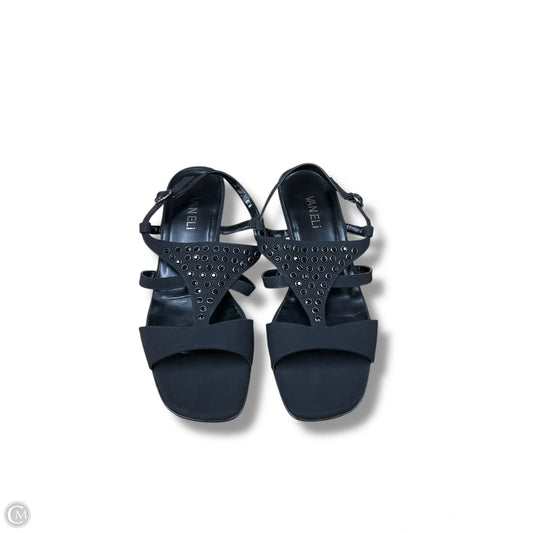 Sandals Heels Wedge By Vaneli In Black, Size: 8.5