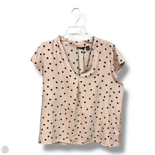 Blouse Short Sleeve By Halogen In Polkadot Pattern, Size: Xl