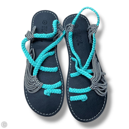 Sandals Flats By Clothes Mentor In Teal, Size: 6