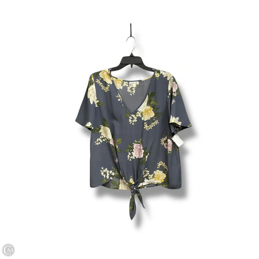 Blouse Short Sleeve By Cme In Floral Print, Size: L