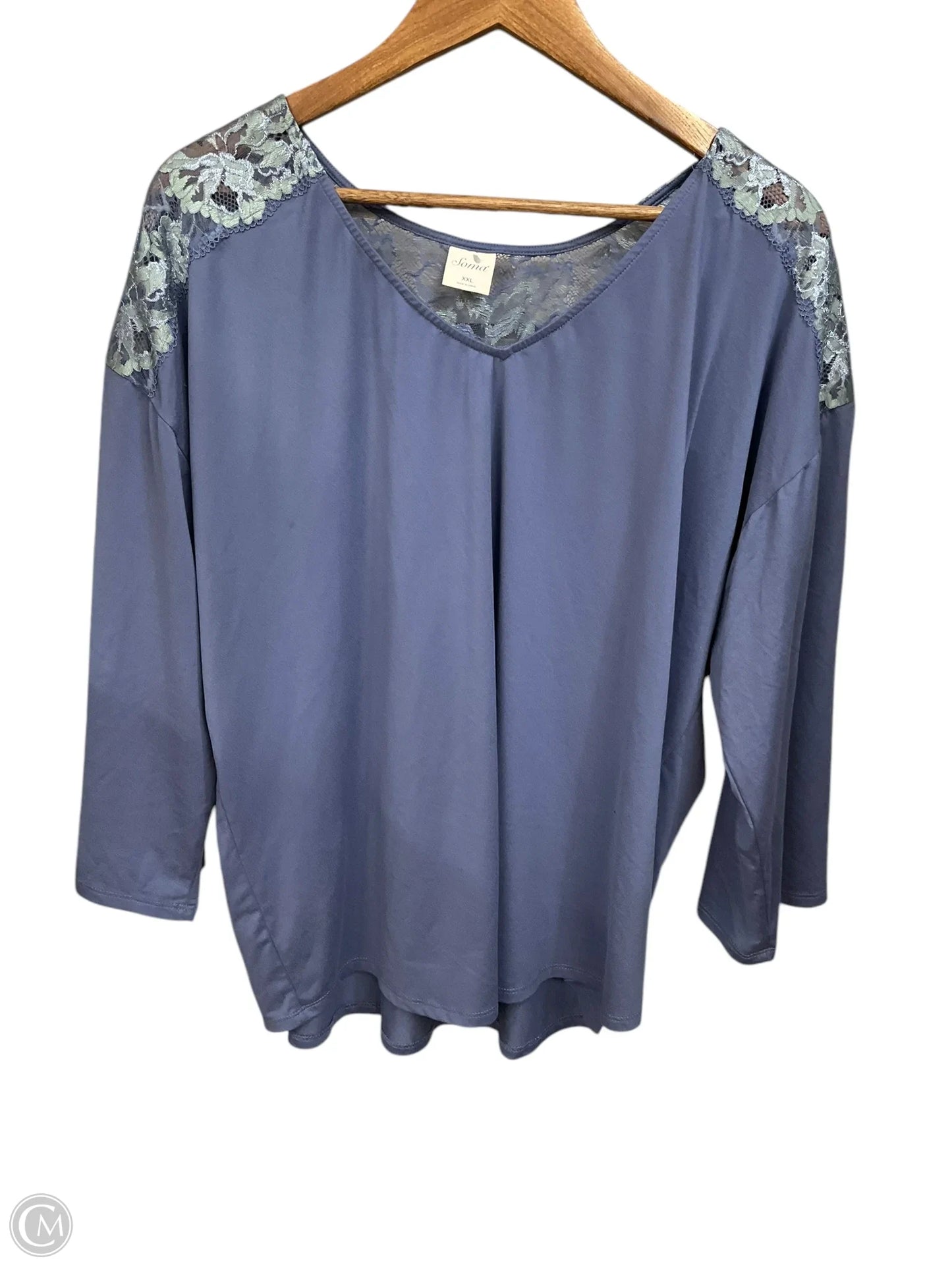 Top 3/4 Sleeve By Soma In Blue, Size: Xxl