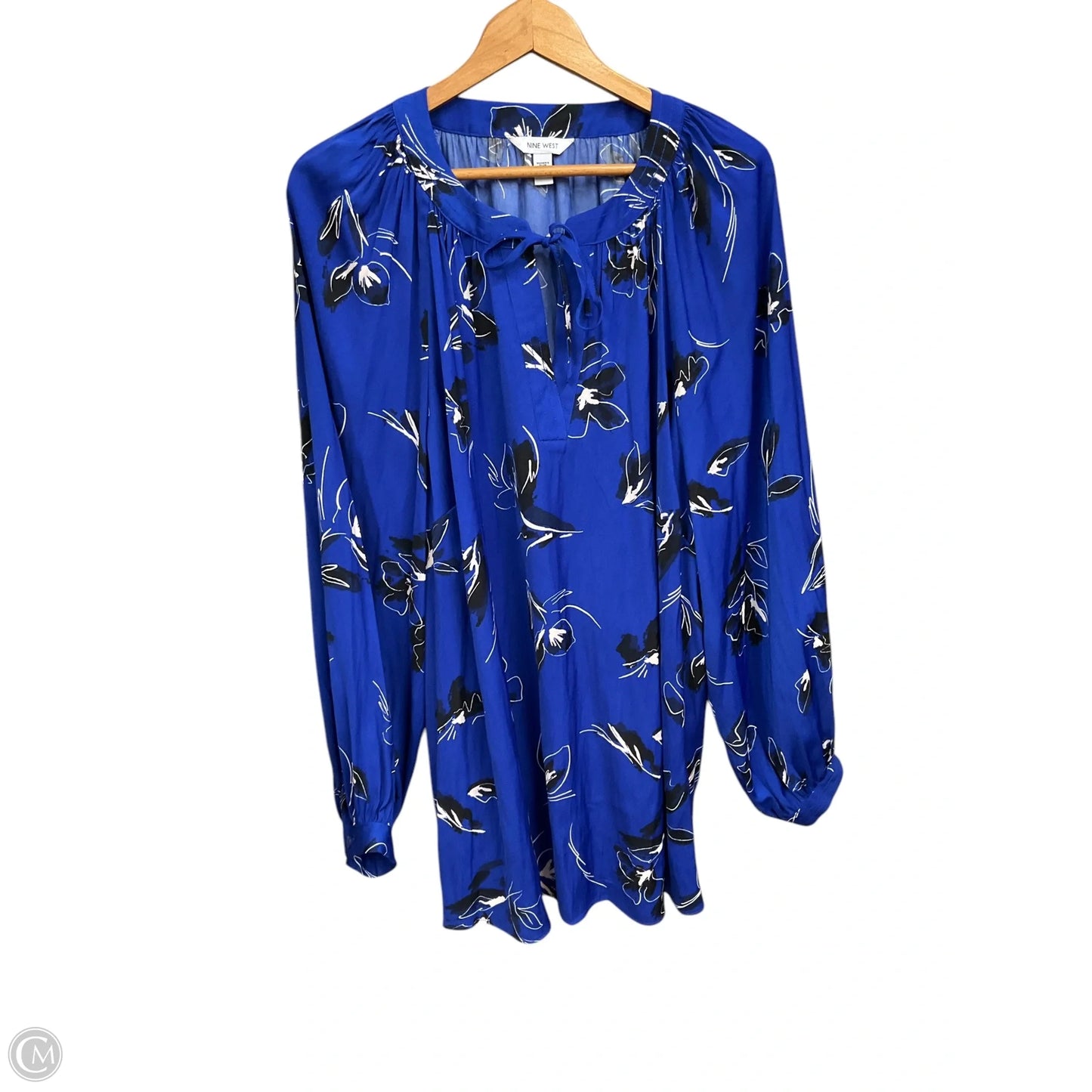 Top Long Sleeve By Nine West Apparel In Blue, Size: 3x