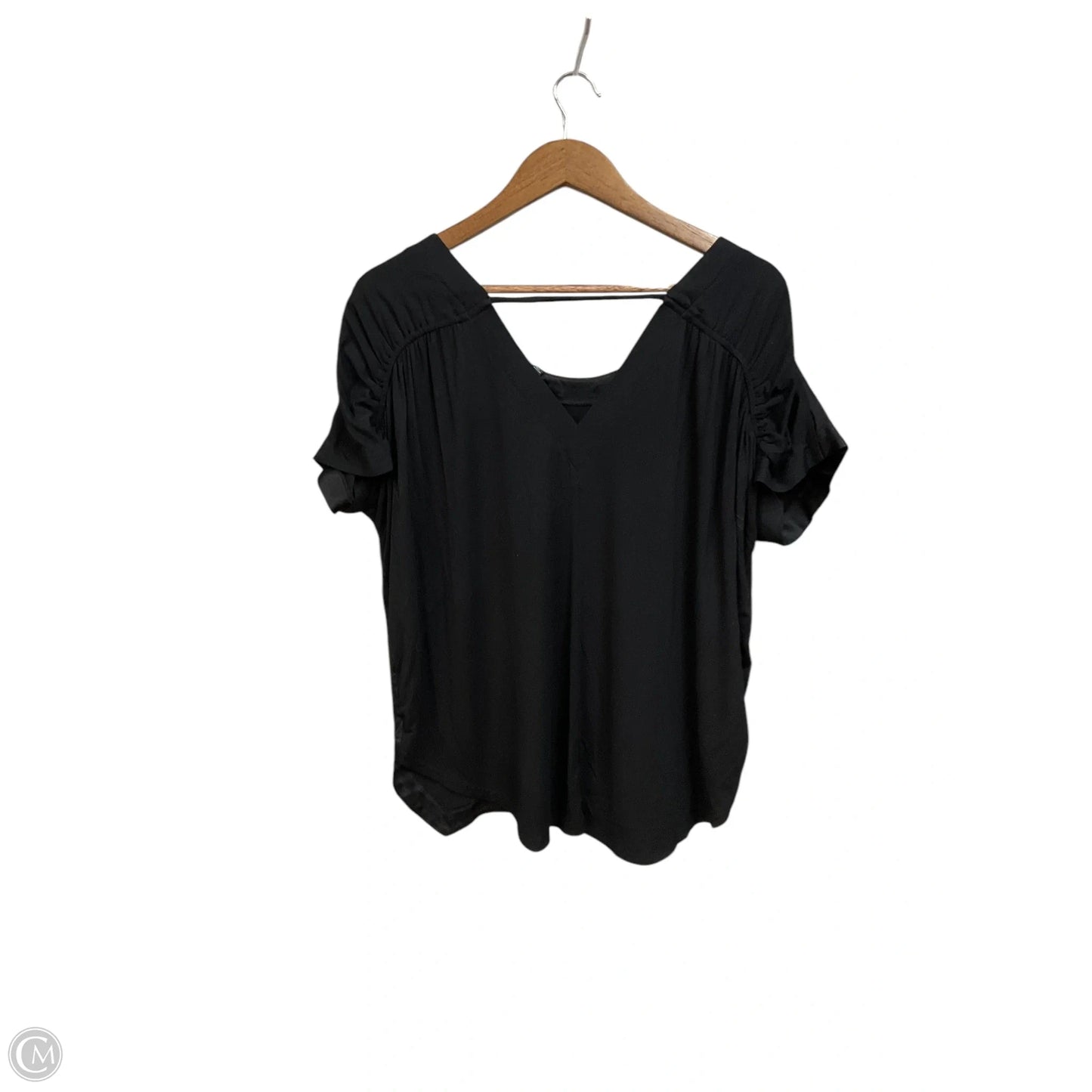 Top Short Sleeve By White House Black Market In Black, Size: M