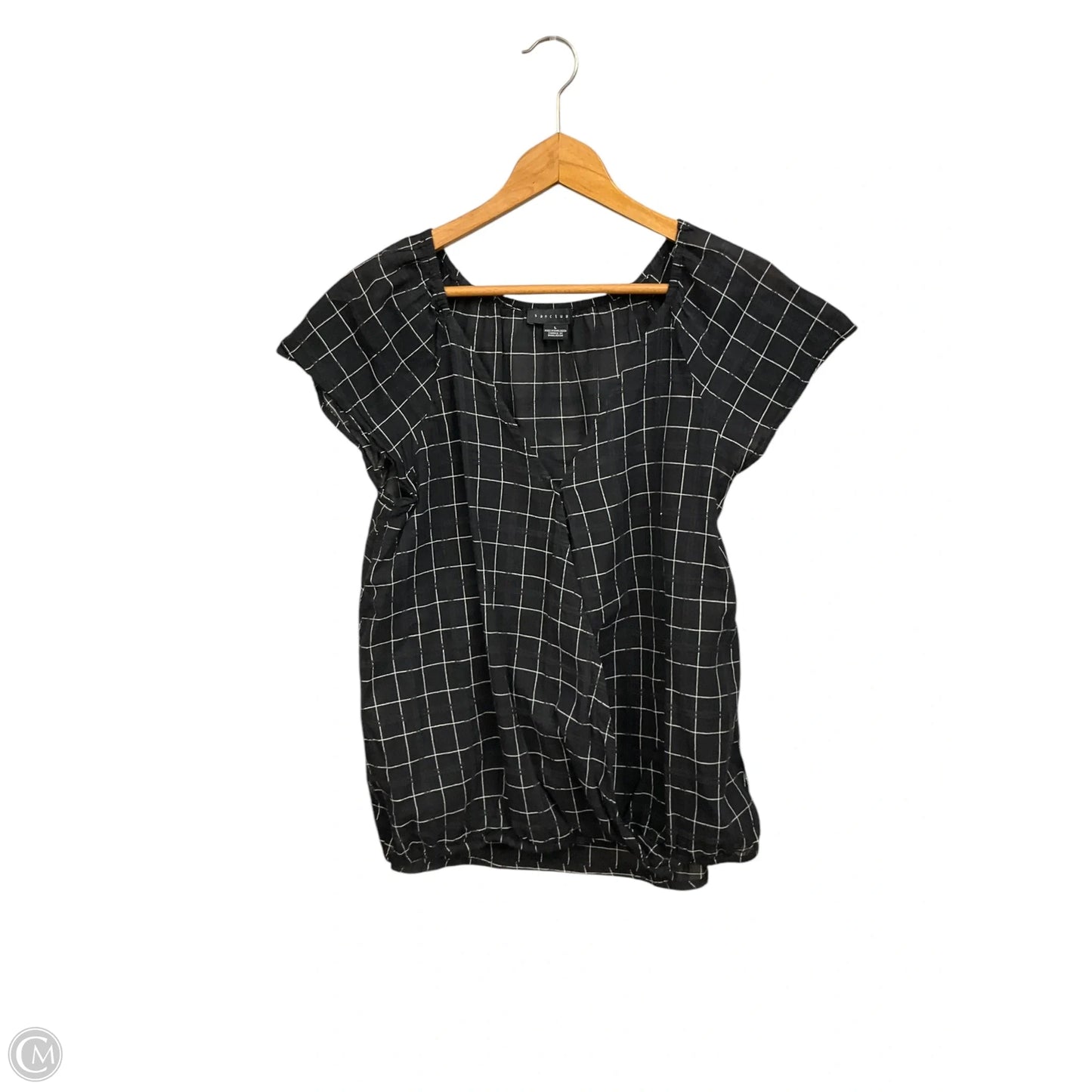 Top Short Sleeve By Sanctuary In Black & White, Size: L
