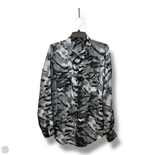 Blouse Long Sleeve By Premise Studio In Grey, Size: L