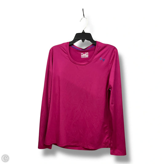 Athletic Top Long Sleeve Crewneck By Under Armour In Pink, Size: Xl