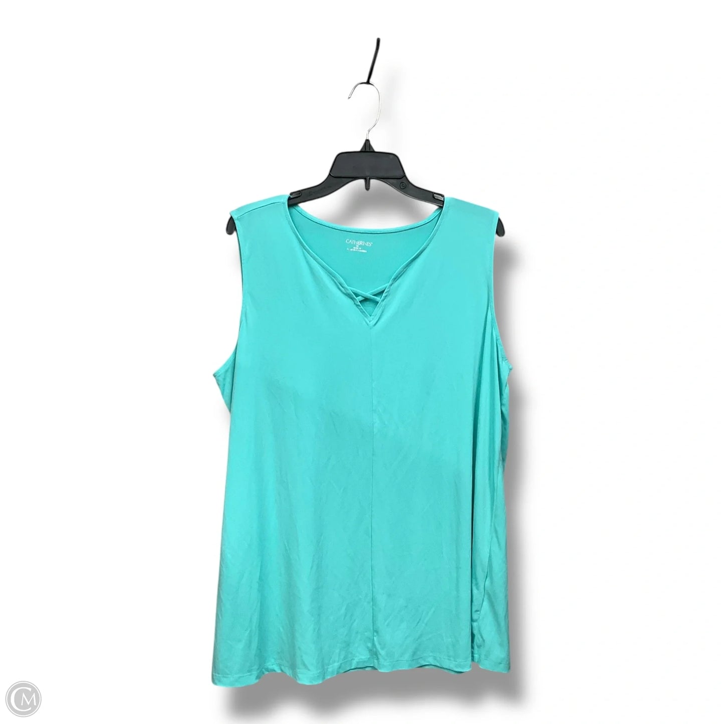 Blouse Sleeveless By Catherines In Teal, Size: 1x