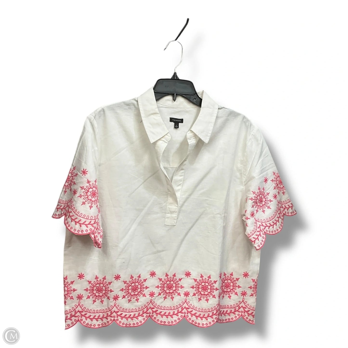 Top 3/4 Sleeve By Talbots In White, Size: L