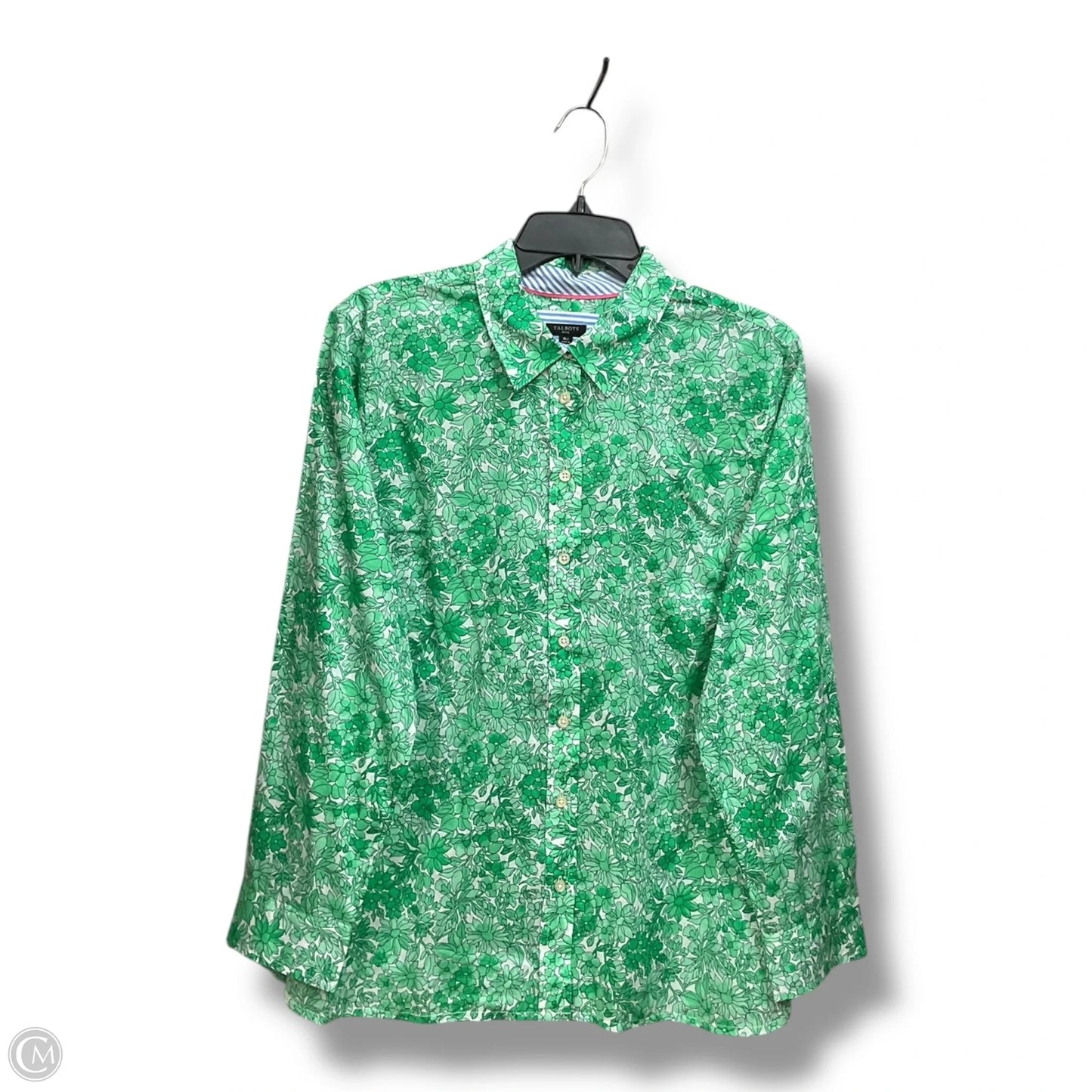 Blouse Long Sleeve By Talbots In Green, Size: Xlp