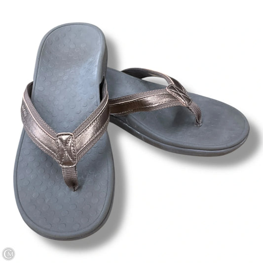 Sandals Flip Flops By Vionic In Grey, Size: 9