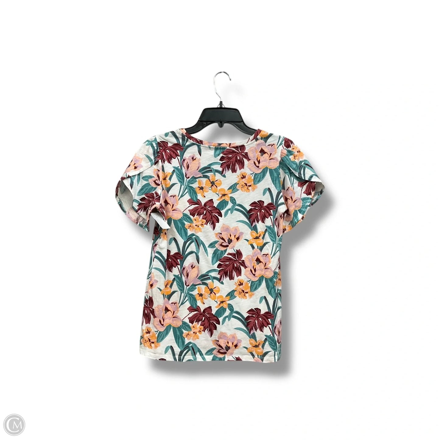 Top Short Sleeve By Loft In Tropical Print, Size: Xs